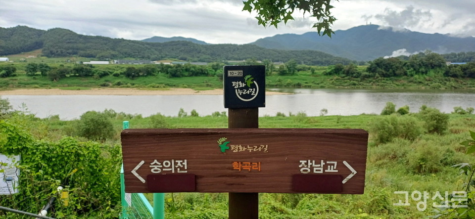 평화누리길 코스가 학곡리를 지난다. 